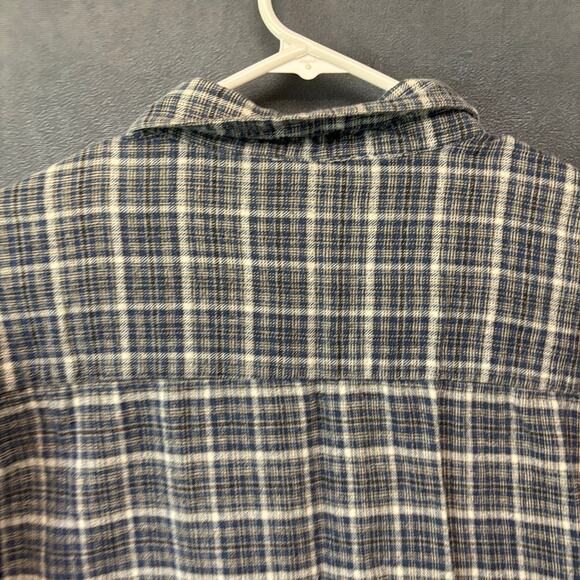 Vintage Anchor Blue Flannel Shirt XXL Plaid Long Sleeve Button Grunge Workwear - Picture 10 of 11